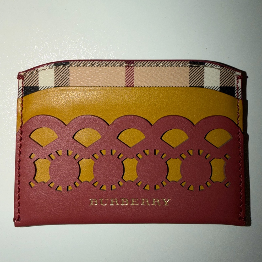 Burberry Nova Check Laser Cut Patchwork card wall… - image 1